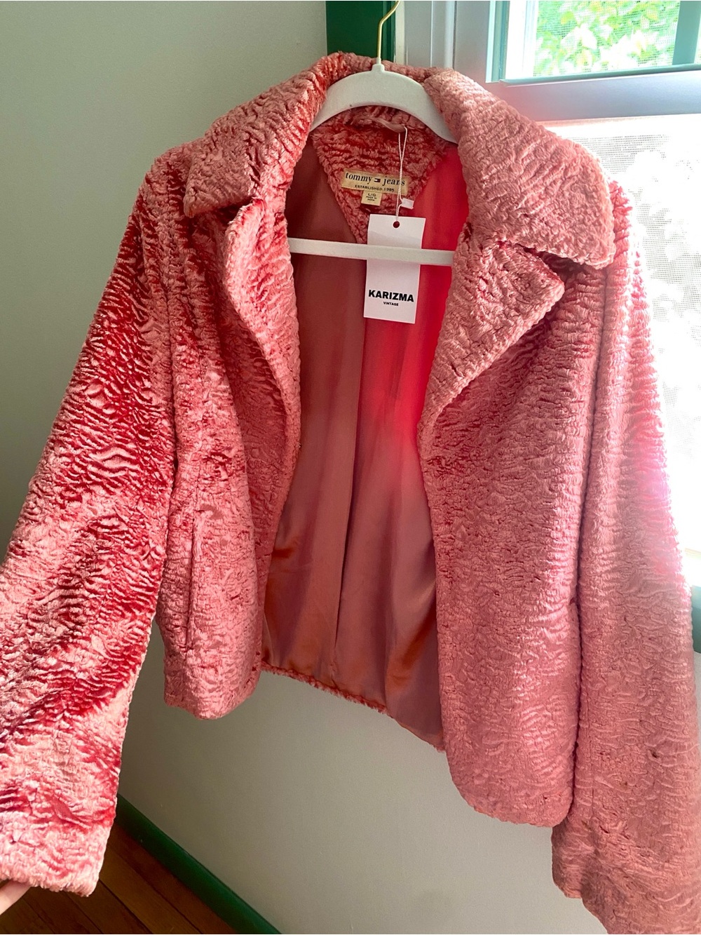 Pink Plush Faux-Fur Jacket for Women